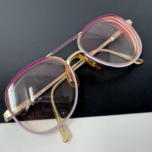 Vintage SWANK Frame Gold Pink Violet very small Aviator 656 882 Rare 50 [] 16 - Picture 13 of 13